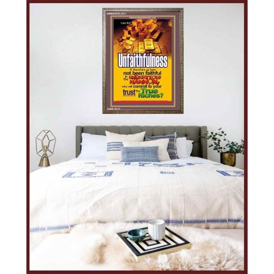 TRUE RICHES   Acrylic Glass Frame Scripture Art   (GWMARVEL3371)   