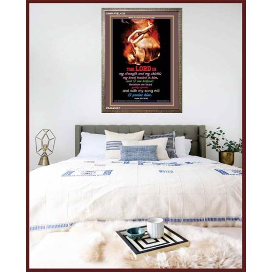 WITH MY SONG WILL I PRAISE HIM   Framed Sitting Room Wall Decoration   (GWMARVEL4538)   