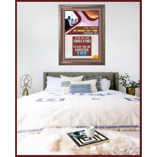 THE THOUGHTS THAT I THINK   Scripture Art Acrylic Glass Frame   (GWMARVEL4553)   