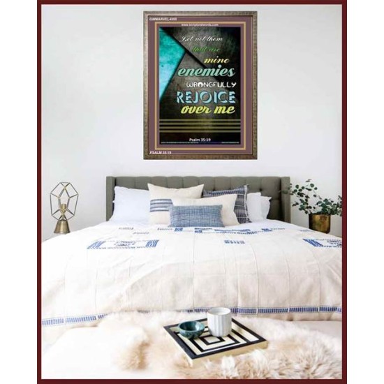 WRONGFULLY REJOICE OVER ME   Acrylic Glass Frame Scripture Art   (GWMARVEL4555)   