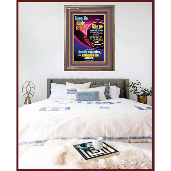 UNDER THE SHADOW OF THY WINGS   Scriptural Portrait Acrylic Glass Frame   (GWMARVEL8151)   