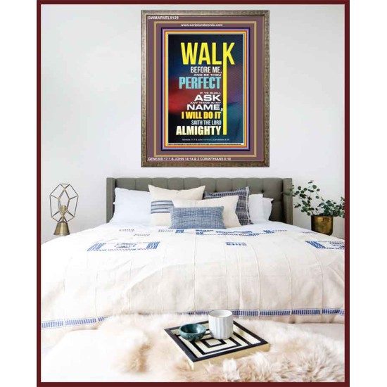 WALK BEFORE ME   Bible Verse Frames online   (GWMARVEL9129)   