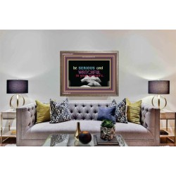 WATCH AND PRAY   Inspirational Wall Art Wooden Frame   (GWMARVEL4011)   "36x31"