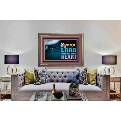 WITH ALL YOUR HEART   Framed Religious Wall Art    (GWMARVEL8846L)   "36x31"