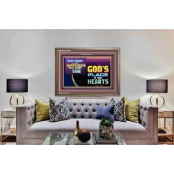 WHAT IS GOD'S PLACE IN YOUR HEART   Large Framed Scripture Wall Art   (GWMARVEL9379)   "36x31"