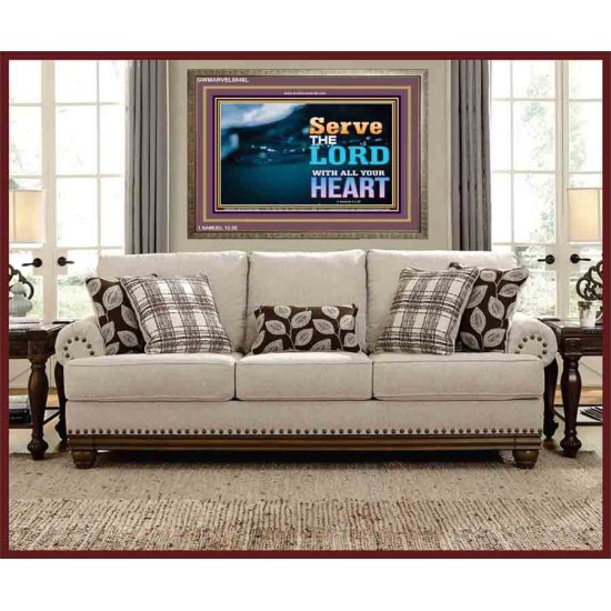 WITH ALL YOUR HEART   Framed Religious Wall Art    (GWMARVEL8846L)   