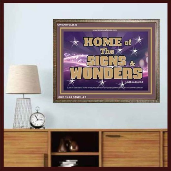 SIGNS AND WONDERS   Framed Bible Verse   (GWMARVEL3536)   