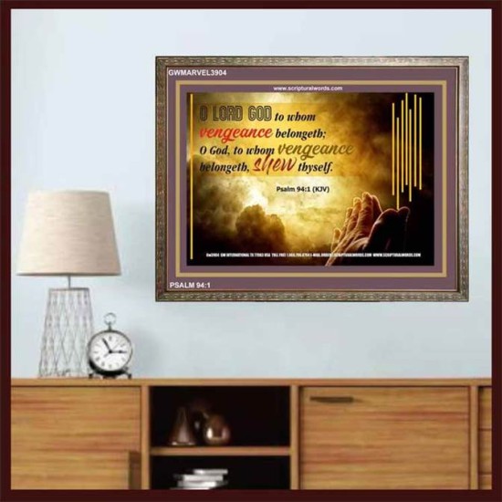 VENGEANCE BELONGS TO GOD   Acrylic Glass Frame Scripture Art   (GWMARVEL3904)   