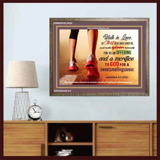 WALK IN LOVE   Christian Paintings Acrylic Glass Frame   (GWMARVEL4034)   