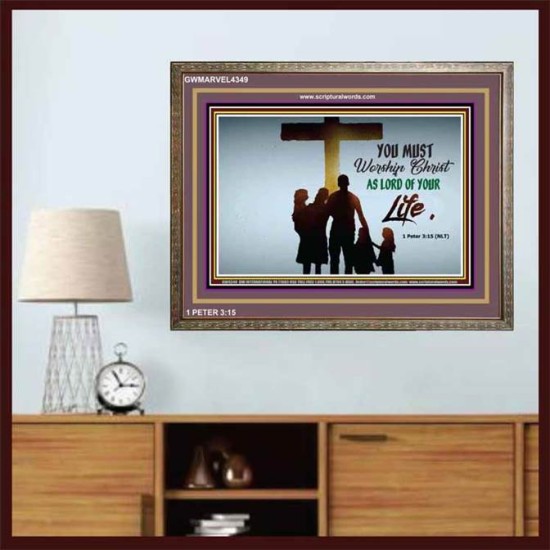 WORSHIP CHRIST   Christian Framed Art   (GWMARVEL4349)   