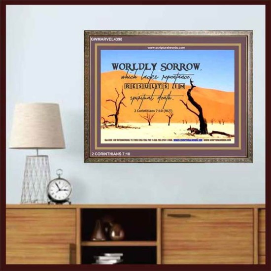 WORDLY SORROW   Custom Frame Scriptural ArtWork   (GWMARVEL4390)   