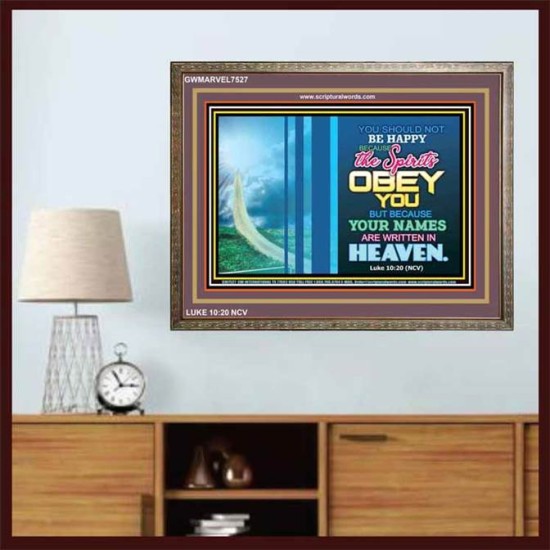 YOUR NAMES ARE WRITTEN IN HEAVEN   Christian Quote Framed   (GWMARVEL7527)   