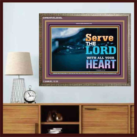 WITH ALL YOUR HEART   Framed Religious Wall Art    (GWMARVEL8846L)   