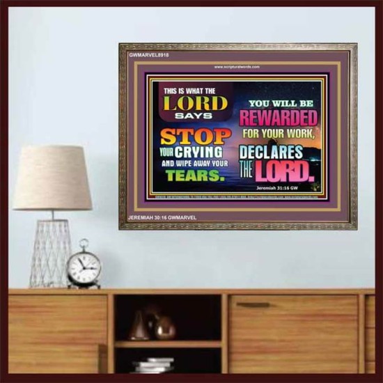WIPE AWAY YOUR TEARS   Framed Sitting Room Wall Decoration   (GWMARVEL8918)   