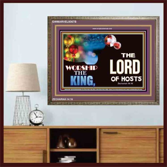 WORSHIP THE KING   Inspirational Bible Verses Framed   (GWMARVEL9367B)   