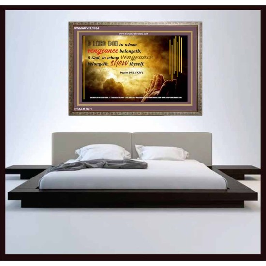 VENGEANCE BELONGS TO GOD   Acrylic Glass Frame Scripture Art   (GWMARVEL3904)   