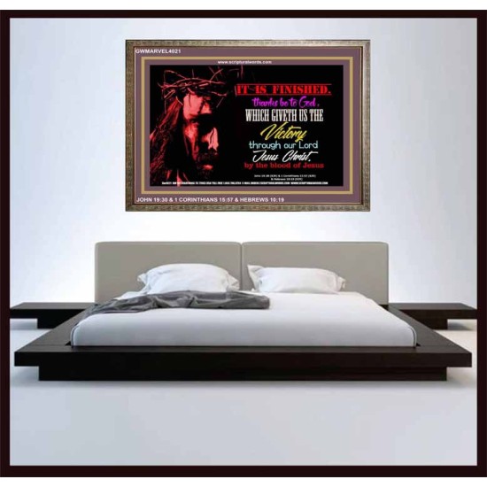 VICTORY BY THE BLOOD OF JESUS   Bible Scriptures on Love Acrylic Glass Frame   (GWMARVEL4021)   