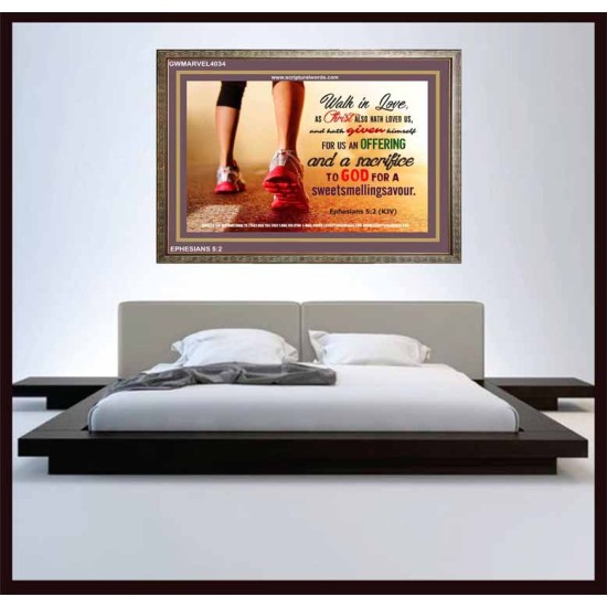 WALK IN LOVE   Christian Paintings Acrylic Glass Frame   (GWMARVEL4034)   