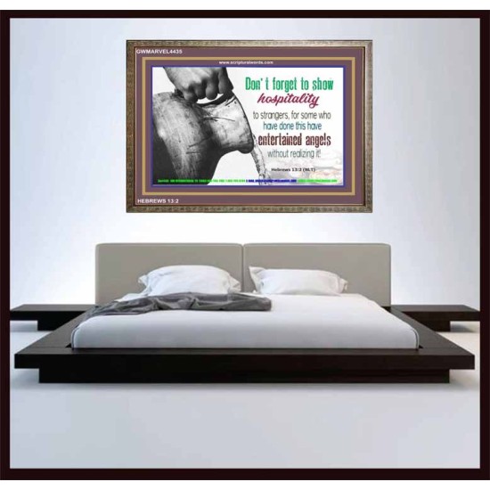 SHOW HOSPITALITY   Bible Verse Frame for Home   (GWMARVEL4435)   