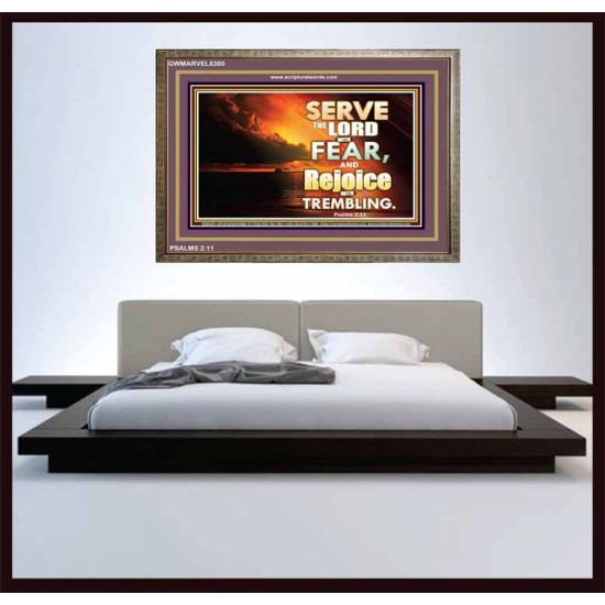 SERVE THE LORD   Framed Lobby Wall Decoration   (GWMARVEL8300)   
