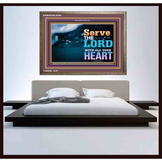 WITH ALL YOUR HEART   Framed Religious Wall Art    (GWMARVEL8846L)   