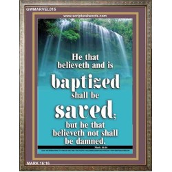 BAPTIZED AND BE SAVED   Bible Verse Frame for Home   (GWMARVEL015)   