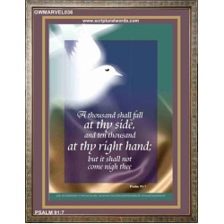 THOUSAND SHALL FALL AT THY SIDE   Bible Verses Frame for Home Online   (GWMARVEL036)   