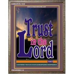 TRUST IN THE LORD   Christian Artwork Acrylic Glass Frame   (GWMARVEL1030)   "36x31"