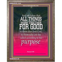ALL THINGS WORK FOR GOOD TO THEM THAT LOVE GOD   Acrylic Glass framed scripture art   (GWMARVEL1036)   