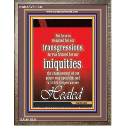 WOUNDED FOR OUR TRANSGRESSIONS   Acrylic Glass Framed Bible Verse   (GWMARVEL1044)   "36x31"