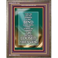 AUTHORITY TO BIND ON EARTH AND IN THE HEAVEN   Framed Restroom Wall Decoration   (GWMARVEL1094)   