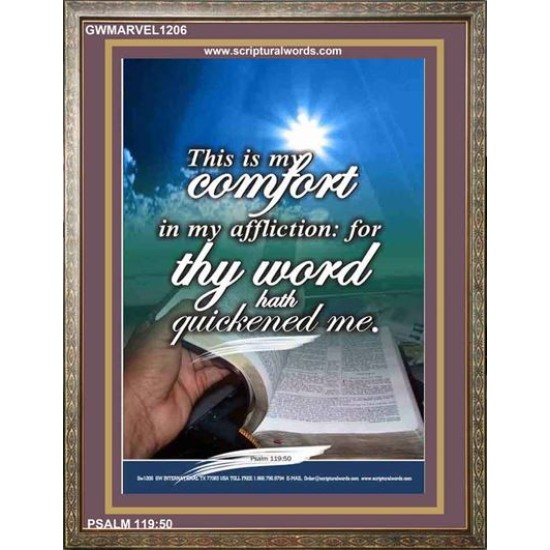 THY WORD HATH QUICKENED ME   Portrait of Faith Wooden Framed   (GWMARVEL1206)   