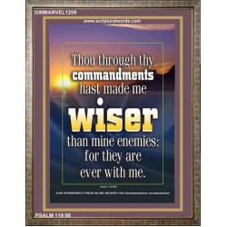 THY COMMANDMENTS HAST MADE ME WISER    Contemporary Christian Art Acrylic Glass Frame   (GWMARVEL1209)   