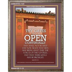 THY GATES SHALL BE OPEN CONTINUALLY   Christian Wall Dcor   (GWMARVEL1320)   