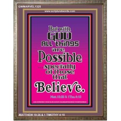 WITH ALL GOD ALL THINGS ARE POSSIBLE   Modern Christian Wall Dcor Frame   (GWMARVEL1325)   