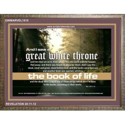A GREAT WHITE THRONE   Inspirational Bible Verse Framed   (GWMARVEL1515)   "36x31"