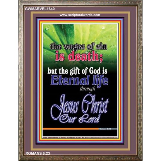 WAGES OF SIN IS DEATH   Christian Paintings Acrylic Glass Frame   (GWMARVEL1640)   