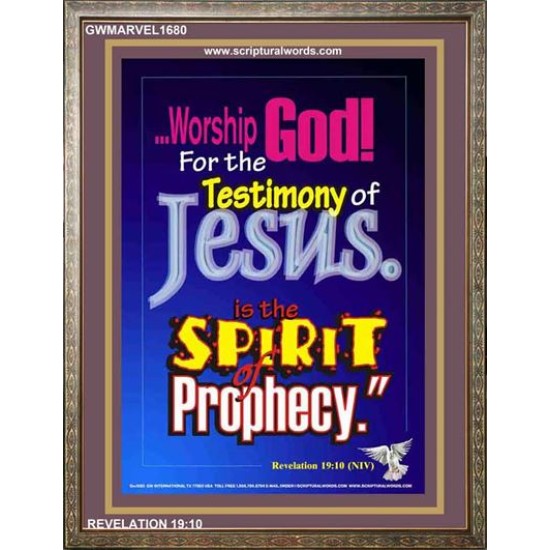 WORSHIP GOD   Bible Verse Framed for Home Online   (GWMARVEL1680)   
