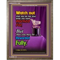 WATCH OUT   Framed Scriptural Dcor   (GWMARVEL1696)   "36x31"