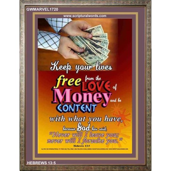 BE CONTENT   Frame Bible Verse   (GWMARVEL1720)   