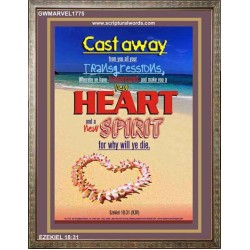 A NEW HEART AND A NEW SPIRIT   Scriptural Portrait Acrylic Glass Frame   (GWMARVEL1775)   "36x31"