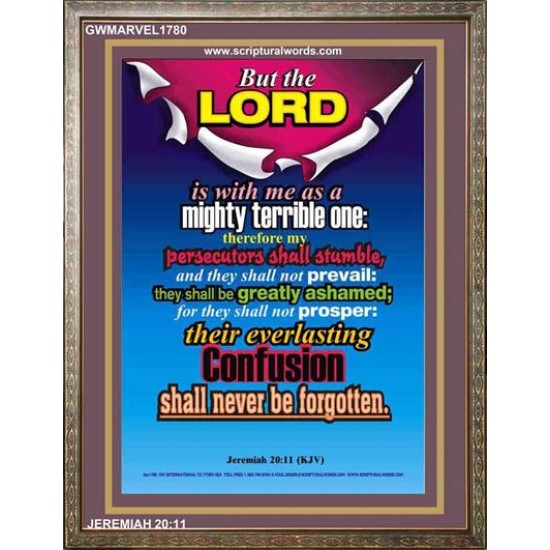 A MIGHTY TERRIBLE ONE   Bible Verse Acrylic Glass Frame   (GWMARVEL1780)   
