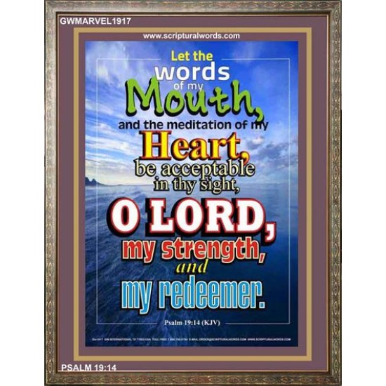 THE WORDS OF MY MOUTH   Bible Verse Frame for Home   (GWMARVEL1917)   