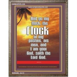YE ARE MY FLOCK    Biblical Art Acrylic Glass Frame    (GWMARVEL226)   