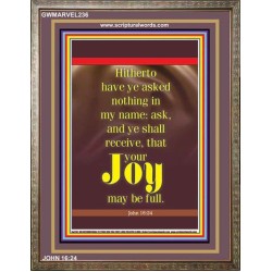 YOUR JOY SHALL BE FULL   Wall Art Poster   (GWMARVEL236)   "36x31"