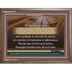 ALL SCRIPTURE IS GIVEN BY INSPIRATION OF GOD   Christian Quote Framed   (GWMARVEL297)   
