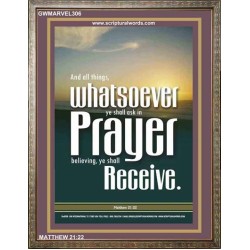 WHATSOEVER YOU ASK IN PRAYER   Contemporary Christian Poster   (GWMARVEL306)   "36x31"