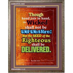 THE RIGHTEOUS SHALL BE DELIVERED   Modern Christian Wall Dcor Frame   (GWMARVEL3065)   