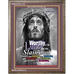 WORTHY IS THE LAMB   Religious Art Acrylic Glass Frame   (GWMARVEL3105)   