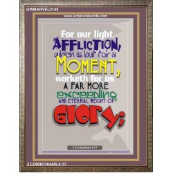 AFFLICTION WHICH IS BUT FOR A MOMENT   Inspirational Wall Art Frame   (GWMARVEL3148)   "36x31"